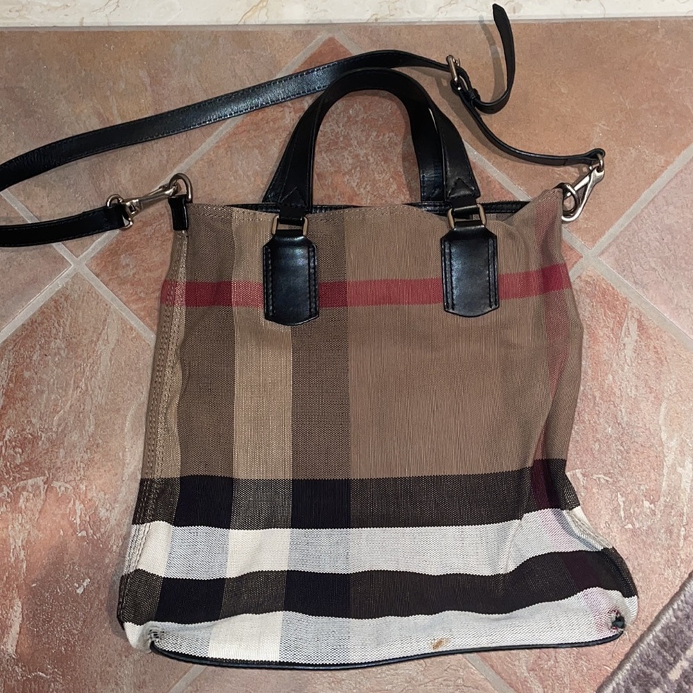 Burberry tote crossbody canvas bag